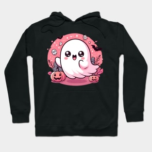 Spooky cute Halloween Ghost by Strange Dollz Boudoir Hoodie